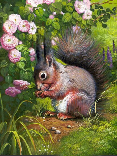 Diamond painting - Etende eekhoorn