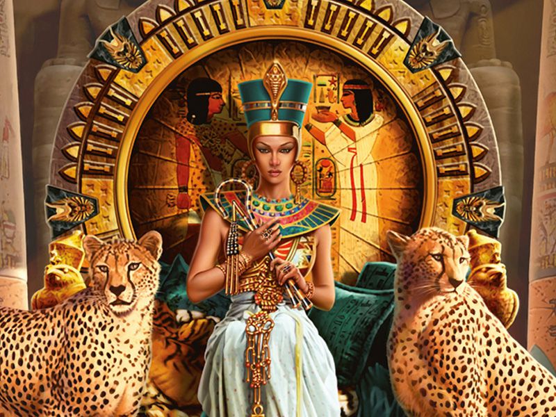 Diamond Painting - Egyptische Koningin met Luipaarden