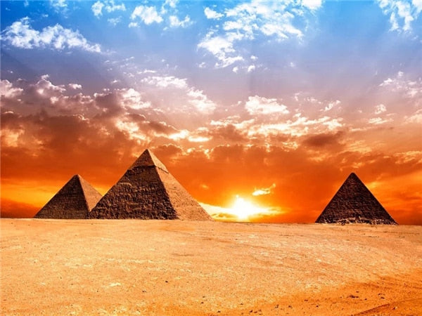 Diamond Painting - Piramides tijdens Zonsondergang
