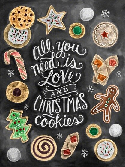 Diamond Painting - Tekst - All you need is love and christmas cookies