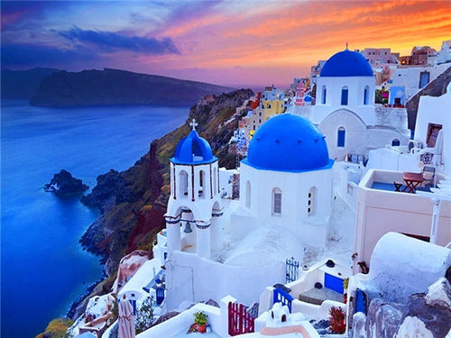 Diamond Painting - Santorini in de Avond