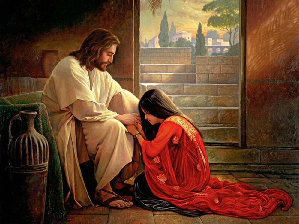 Diamond Painting - Jezus en Maria