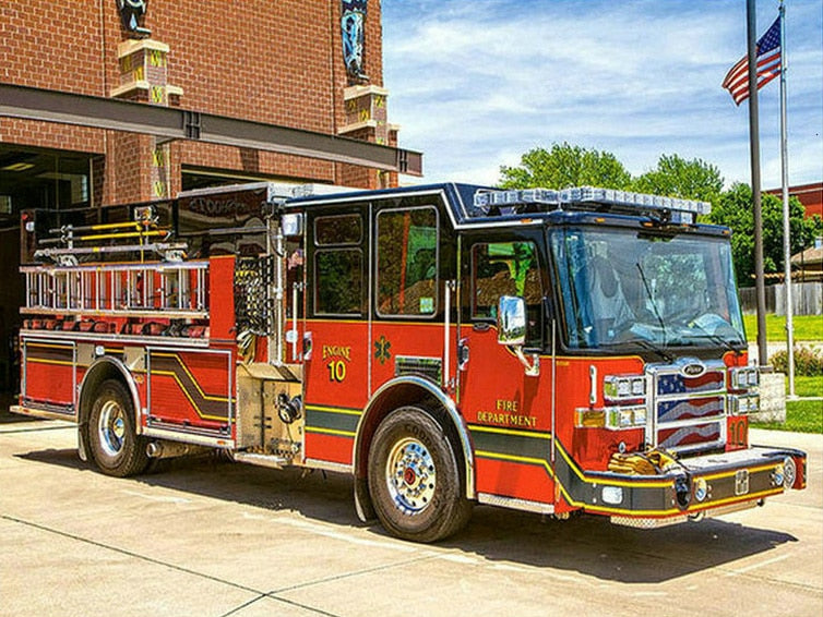 Diamond Painting - Brandweerwagen in Amerika