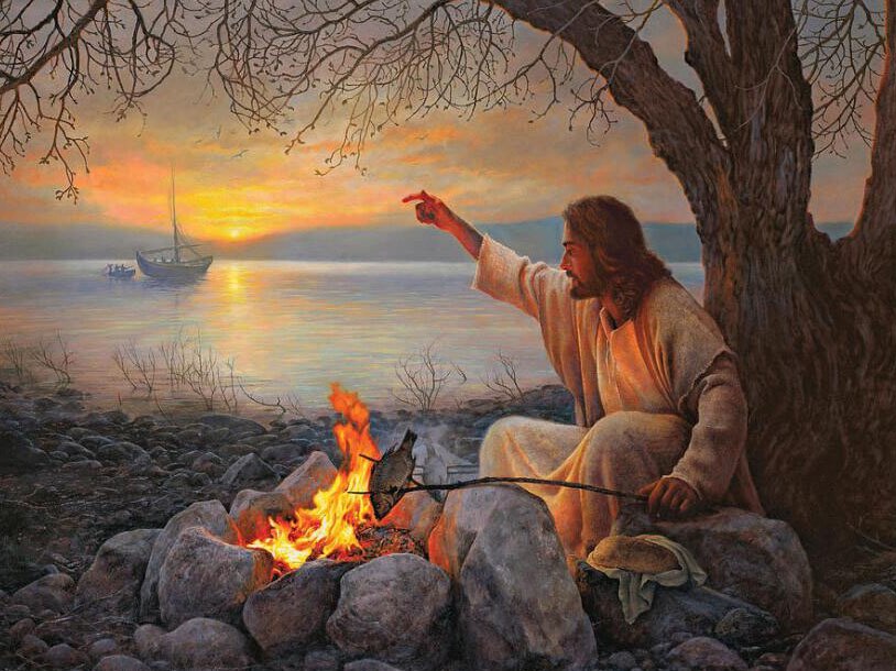 Diamond Painting - Jezus bij het Vuur