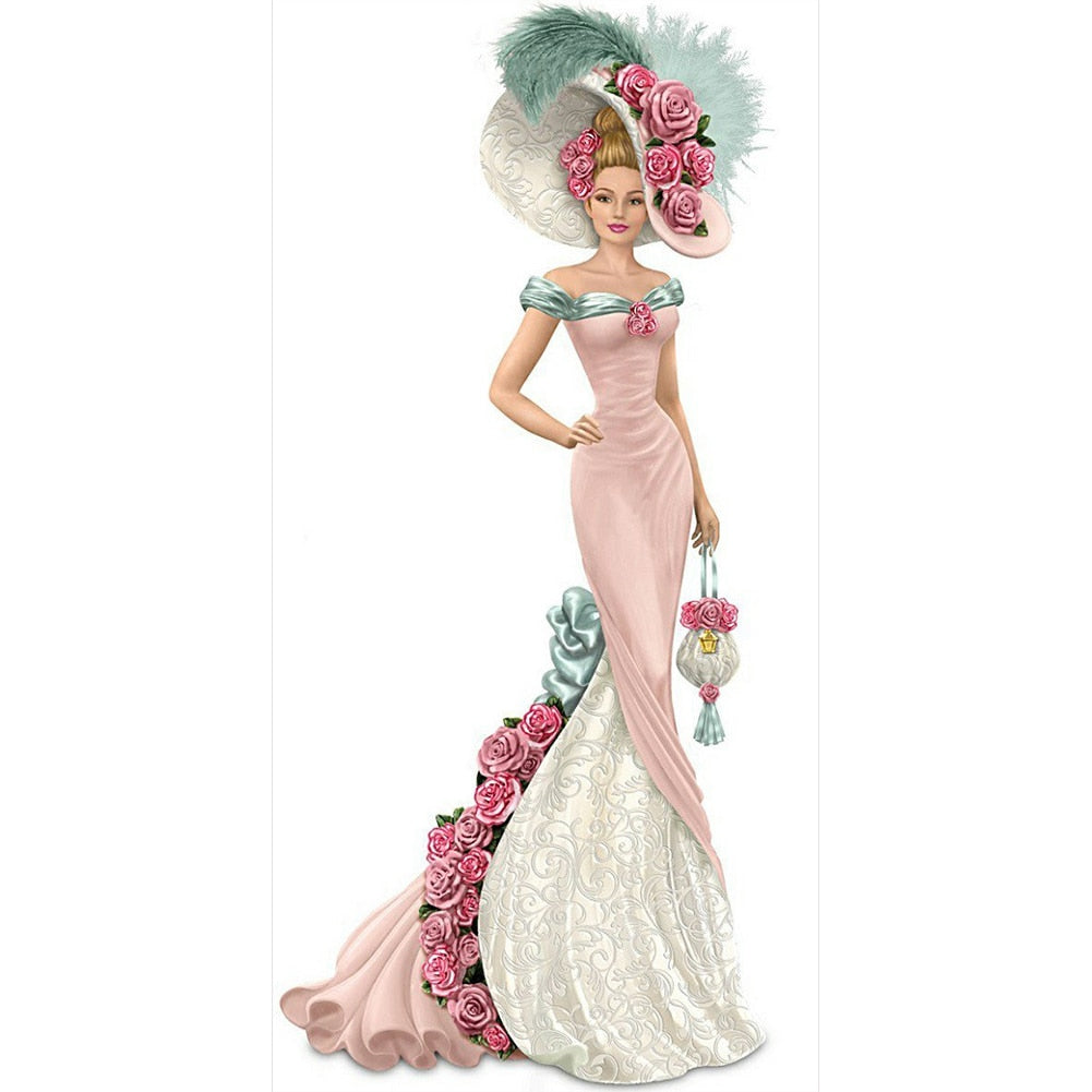 Diamond Painting - Elegante Dame met Rozen