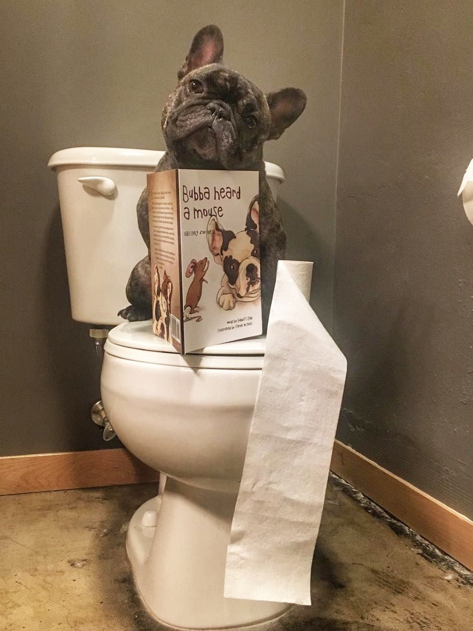 Diamond Painting - Franse Bulldog op het Toilet