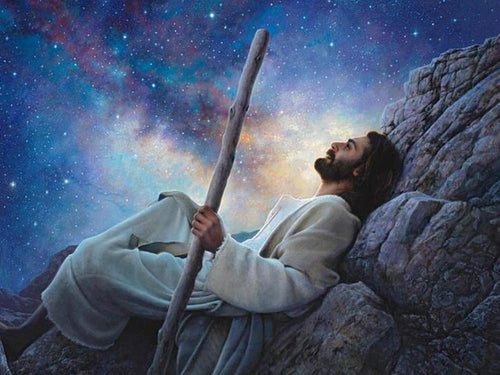 Diamond Painting - Jezus onder de Sterrenhemel