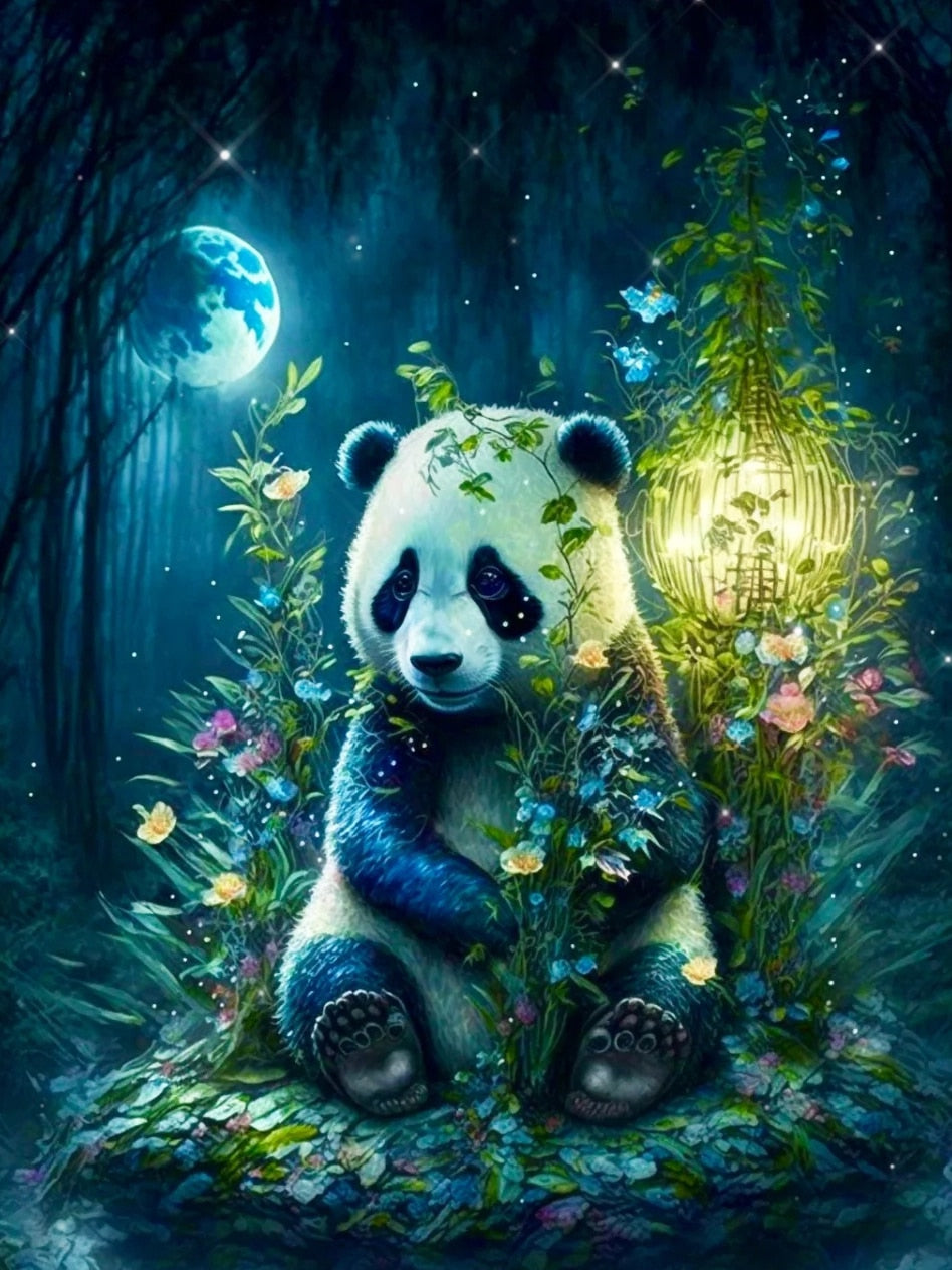 Diamond Painting - Panda in de Natuur