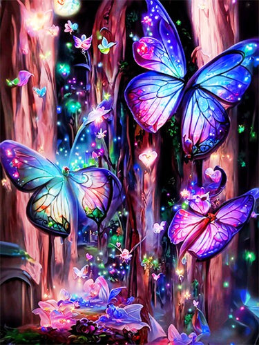 Diamond Painting - Fantasie Vlinders in het Bos