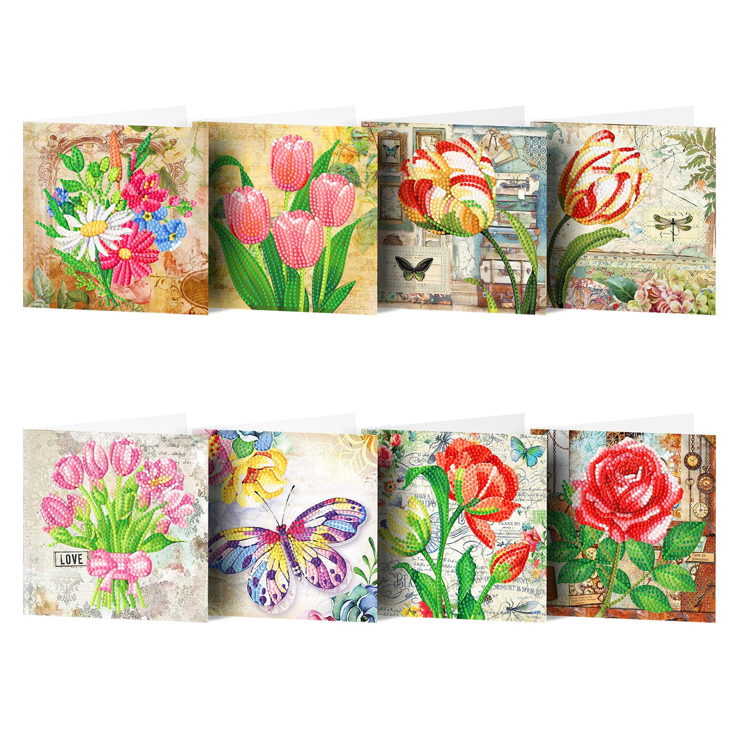 Diamond Painting - Wenskaarten Bloemen