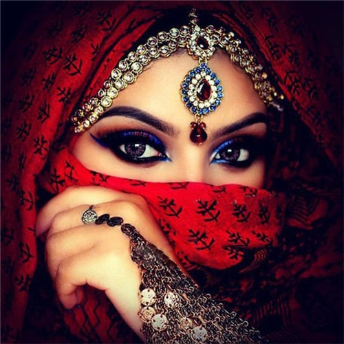 Diamond Painting - Arabische Vrouw (Rood)