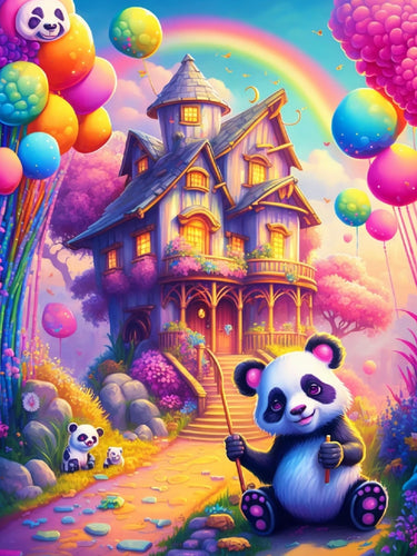 Diamond Painting - Panda's Vrolijke Wereld