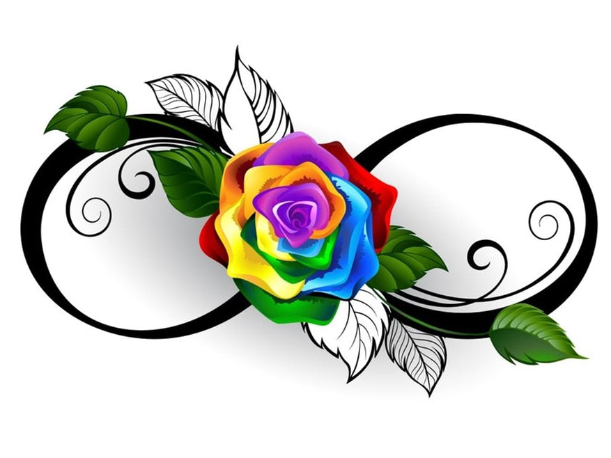 Diamond Painting - Infinity Regenboog Roos