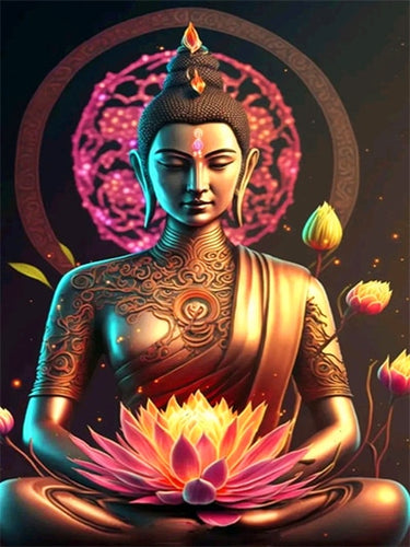 Diamond Painting - Boeddha met Lotus