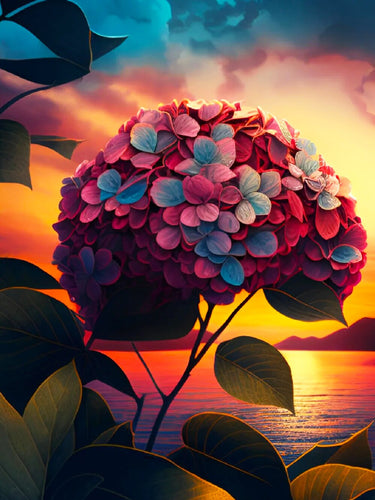 Diamond Painting - Hortensia bij de Zee