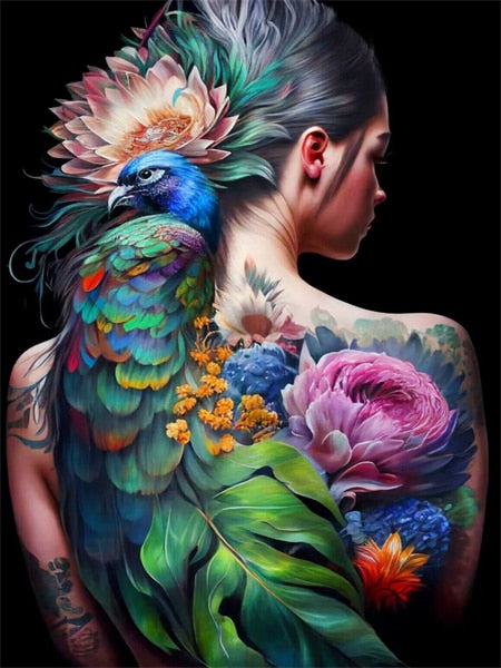 Diamond Painting - Vrouw met Pauw