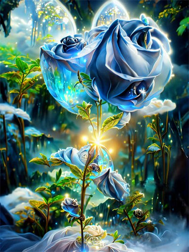 Diamond Painting - Blauwe Rozen