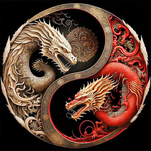 Diamond Painting - Yin Yang Draak