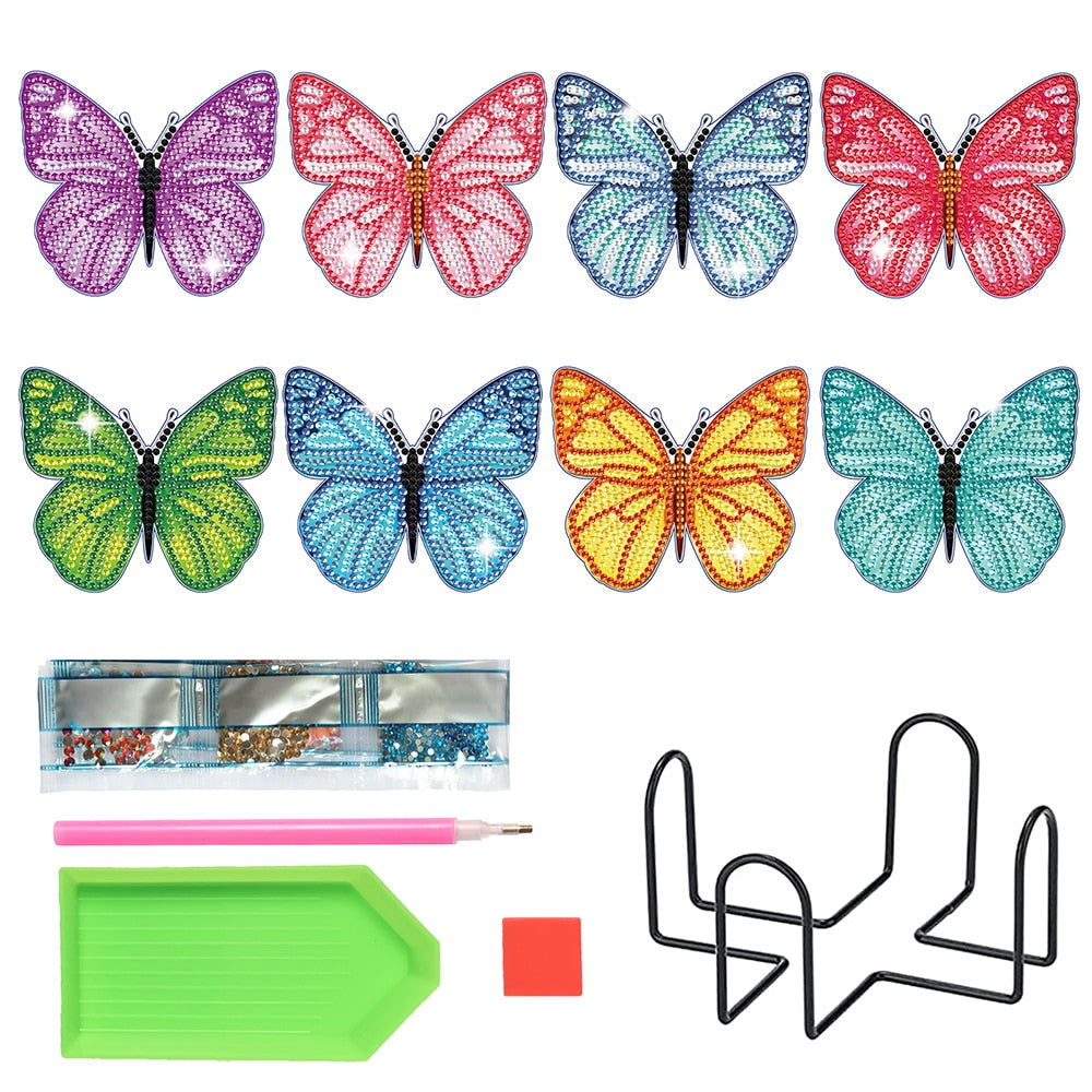 Vlinder Onderzetters - Diamond Painting