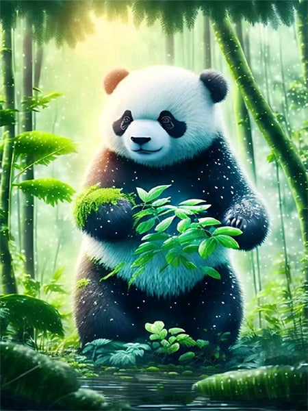 Diamond Painting - Panda in de Jungle