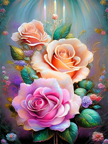 Diamond Painting - Gekleurde Rozen