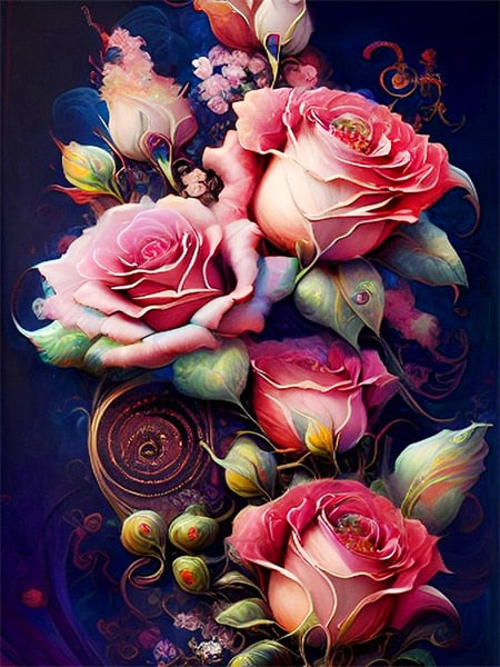 Diamond Painting - Mooie Roze Rozen