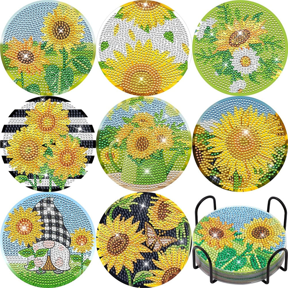 Diamond Painting - Zonnebloemen Onderzetters