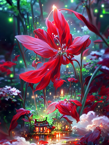 Diamond Painting - Rode Bloemen