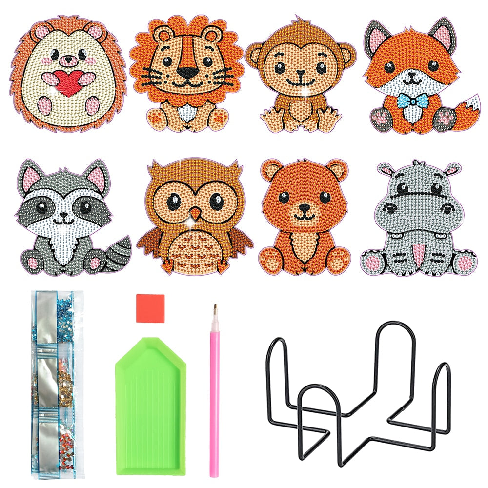 Diamond Painting - Kleine Dieren Onderzetters