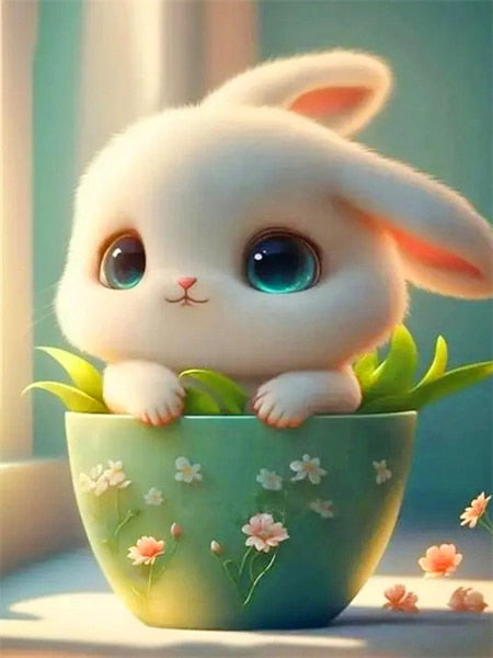 ダイヤモンドアートクラブ＊bunny in flower pot Diamond Art Bunny in Flower Pot Diamond Painting