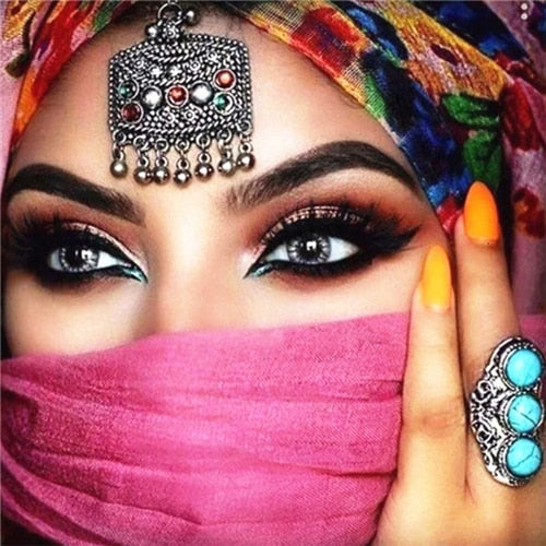 Diamond Painting - Arabische Vrouw (Roze)