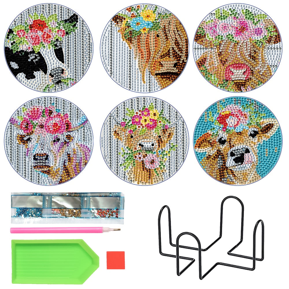 Diamond Painting - Koeien Onderzetters