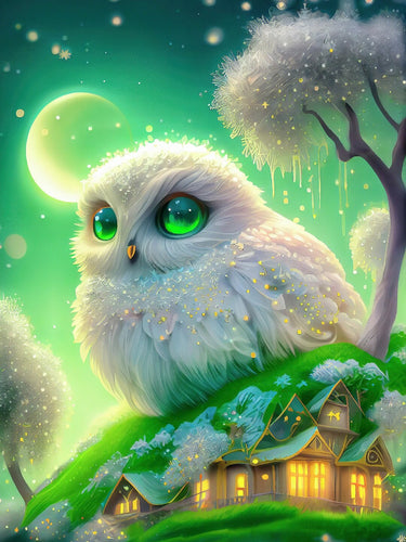 Diamond Painting - Grote Witte Uil