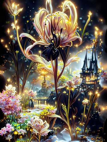 Diamond Painting - Gouden Bloemen