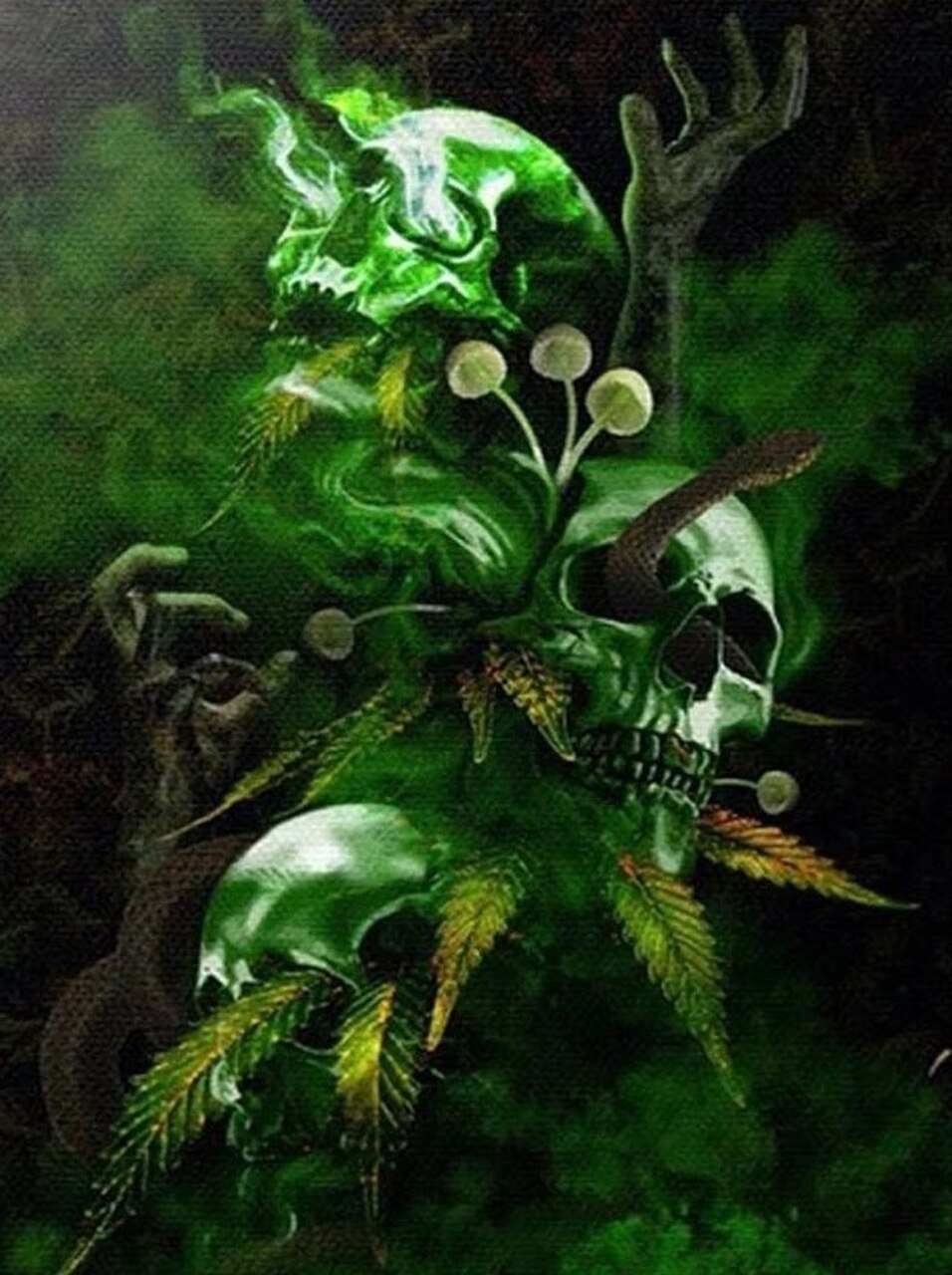 Diamond Painting - Skulls met Wiet