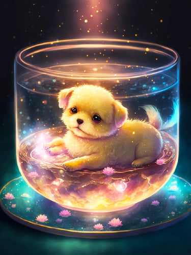 Diamond Painting - Hondje in Glas