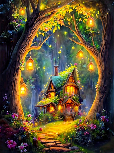 Diamond Painting - Huis in het Bos