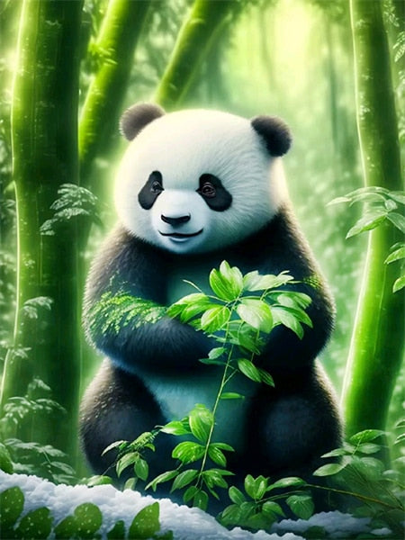 Diamond Painting - Panda in het Bos