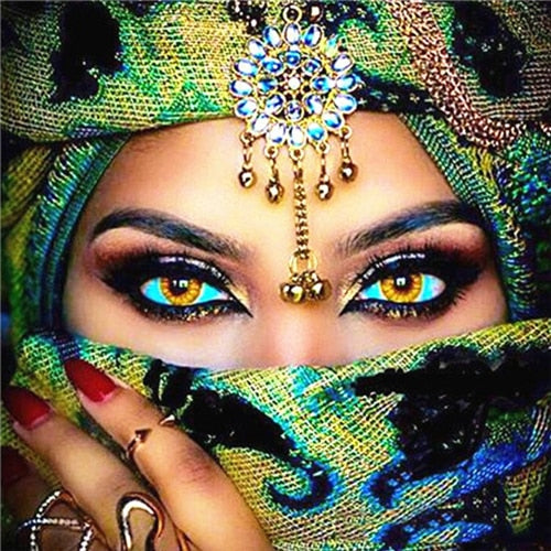 Diamond Painting - Arabische Vrouw (Groen)