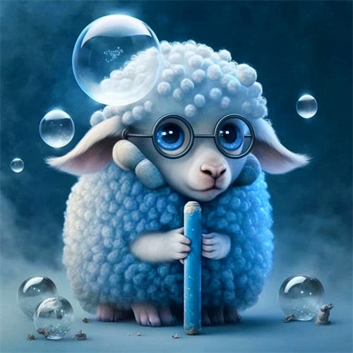 Diamond Painting - Schaap met Bril