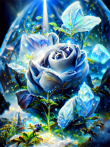 Diamond Painting - Grote Blauwe Roos
