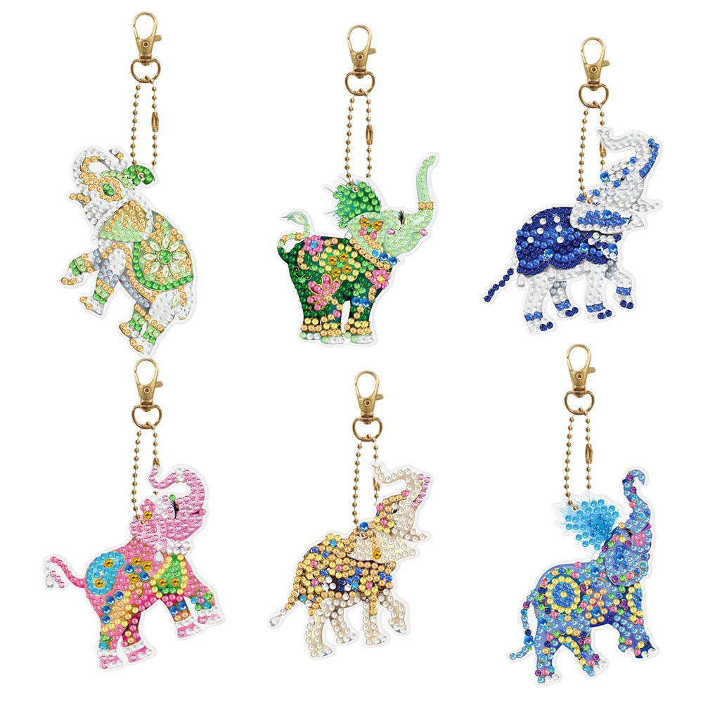 Diamond Painting - Olifanten Sleutelhangers