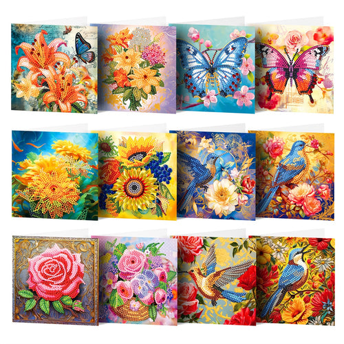Diamond Painting - Wenskaarten - 12 stuks