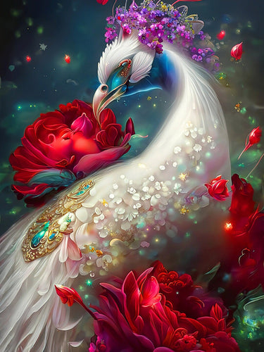 Diamond Painting - Pauw met Rozen