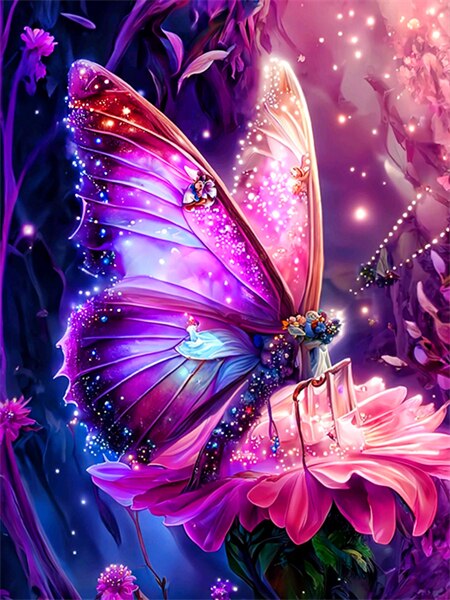 Diamond Painting - Sprankelende vlinder