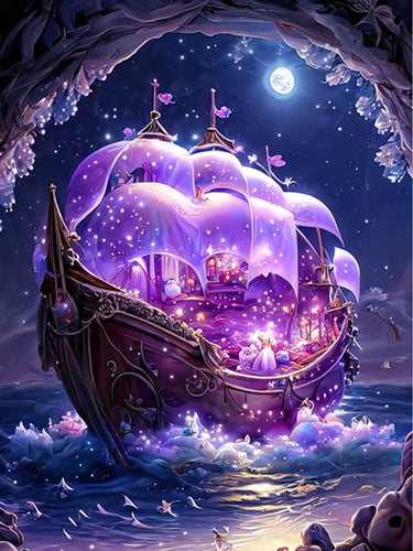 Diamond Painting - Paars Schip