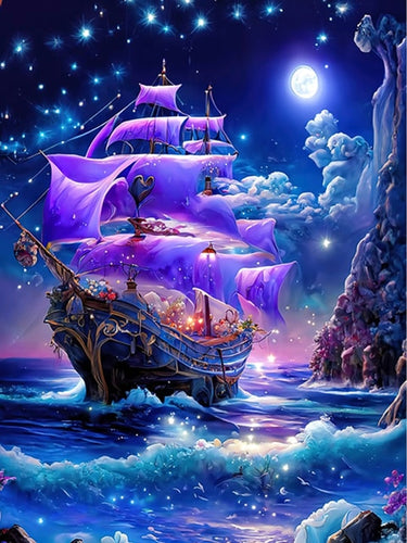 Diamond Painting - Schip in de Nacht
