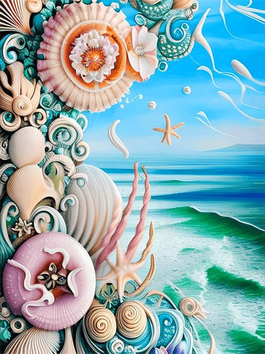 Diamond Painting - Grote Schelpen met de Zee