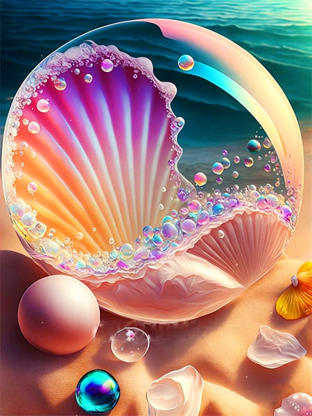 Diamond Painting - Grote Schelp op het Zand