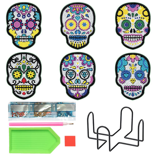 Diamond Painting - Skull Onderzetters